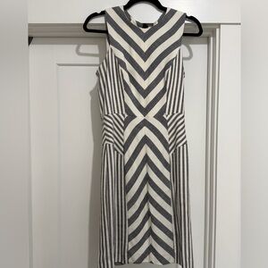 Milly Black and White Chevron Dress